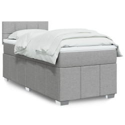 Cama com molas/colchão 80x200 cm tecido cinza-claro