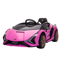 Carro Elétrico Lamborghini SIAN 12V para Crianças de 3-8 anos com Controle Remoto Abertura da Porta Música MP3 USB e Faróis 108x