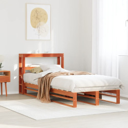 Cama sem colchão 100x200 cm pinho maciço castanho-mel