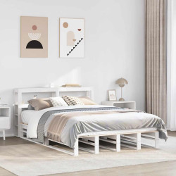 Cama sem colchão 120x200 cm madeira de pinho maciça branco