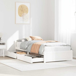 Cama sem colchão 90x190 cm madeira de pinho maciça branco