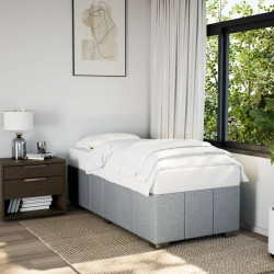 Estrutura de cama sem colchão 80x200 cm tecido cinzento-claro
