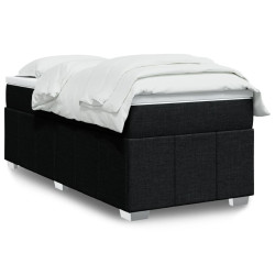 Cama com molas/colchão 90x200 cm tecido preto