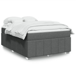Cama com molas/colchão 140x190 cm tecido cinzento-escuro