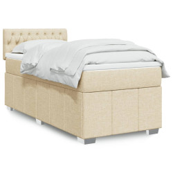 Cama com molas/colchão 90x200 cm tecido cor crème