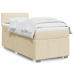 Cama com molas/colchão 100x200 cm tecido cor creme