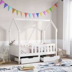 Estrutura de cama infantil c/ gavetas 80x170 cm pinho maciço