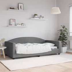 Sofá-cama 100x190 cm tecido cinzento-escuro