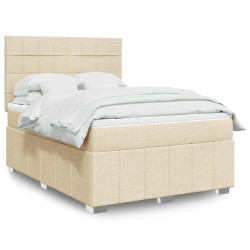 Cama com molas/colchão 140x190 cm tecido cor creme