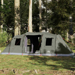 Tenda familiar túnel para 6 pessoas impermeável verde azeitona