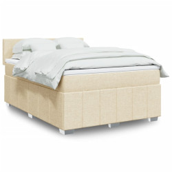 Cama com molas/colchão 140x200 cm tecido cor creme