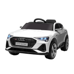 Carro Elétrico Audi E-Tron 12V para Crianças acima de 3 Anos com Controle Remoto Faróis Buzina Música MP3 TF USB e Abertura da P