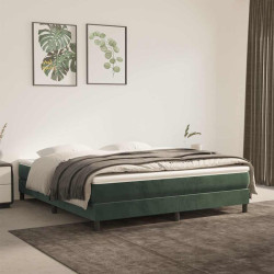 Colchão de molas ensacadas firmeza média 160x220x20 cm veludo verde-escuro
