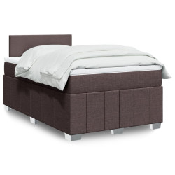 Cama boxspring com colchão 120x190 cm tecido castanho-escuro