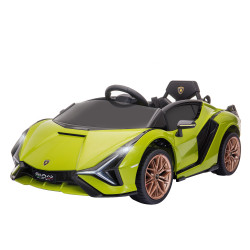 Carro Elétrico Lamborghini SIAN 12V para Crianças de 3-8 anos com Controle Remoto Abertura da Porta Música MP3 USB e Faróis 108x