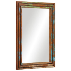 Espelho de casa de banho 50x70 cm acácia maciça e vidro