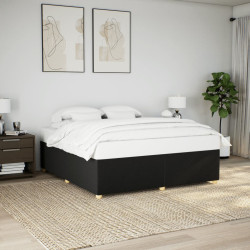 Estrutura de cama sem colchão 200x200 cm tecido preto