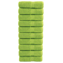 Toalhas de rosto premium solund 10 unidades verde-maçã 30x30 cm 600 g/m²