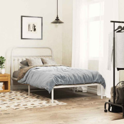 Estrutura de cama em metal com cabeceira 107x203 cm branco