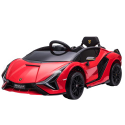 Carro Elétrico Lamborghini SIAN 12V para Crianças de 3-5 anos com Controle Remoto Abertura da Porta Música MP3 USB e Faróis 108x