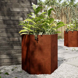 Vasos floreiras jardim hexagonal 46x40x45cm resistência ao aço