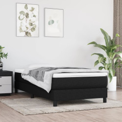 Estrutura de cama com molas 100x200 cm tecido preto