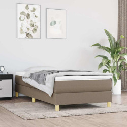 Estrutura de cama com molas 80x200 cm tecido cinzento