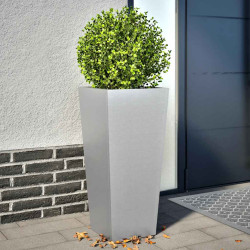 Vaso/floreira de jardim 2 pcs 35x35x75 cm aço galvanizado