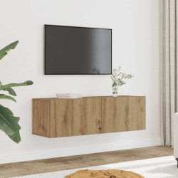 Móveis de parede para TV 2 pcs 100x30x30 cm carvalho artisiano
