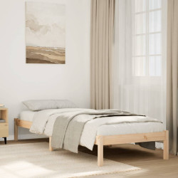Cama extra longa sem colchão 100x210 cm madeira de pinho maciça