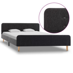 Estrutura de cama 140x200 cm serapilheira cinzento-escuro