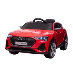 Carro Elétrico Audi E-Tron 12V para Crianças acima de 3 Anos com Controle Remoto Faróis Buzina Música MP3 TF USB e Abertura da P