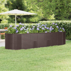 Canteiro elevado jardim 322x100x68 aço galvanizado castanho