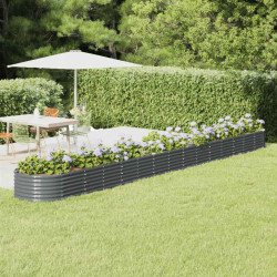 Canteiro elevado jardim 620x80x36 aço galvanizado antracite