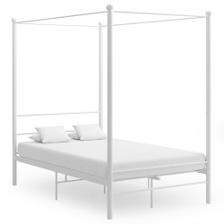 Estrutura de cama com dossel 120x200 cm metal branco