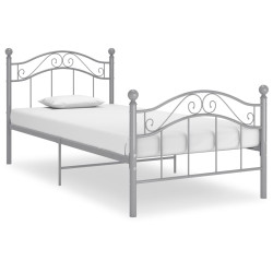 Estrutura de cama 90x200 cm metal cinzento