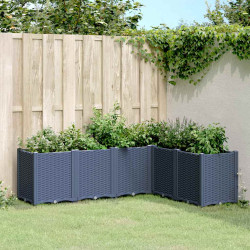 Vaso/floreira 160x120x53 cm PP cinzento azul