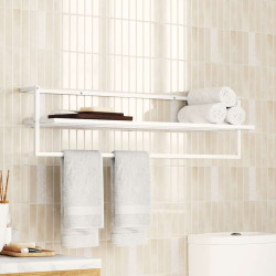 Toalheiro 95x25x22 cm ferro branco