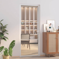 Porta de interior 83x201,5 cm vidro esg e alumínio branco