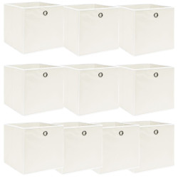 Caixas de arrumação 10 pcs 32x32x32 cm tecido branco
