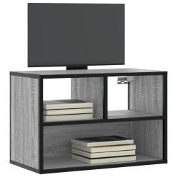 Móvel p/ TV 60x31x39,5 cm deriv. madeira/metal cinzento sonoma