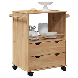 Carrinho de cozinha otta 59x45x80 cm madeira de pinho maciça