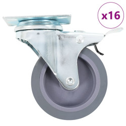 16 Pcs rodas giratórias 75 mm