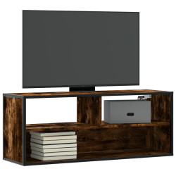 Móvel p/ TV 100x31x39,5 cm deriv. madeira/metal carvalho fumado