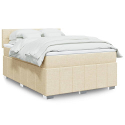 Cama com molas/colchão 140x200 cm tecido cor creme