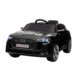 Carro Elétrico Audi E-Tron 12V com Faróis Buzina Música MP3 TF USB e Abertura da Porta 3-8km/h 108x60x47 cm Preto