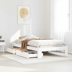 Cama sem colchão 100x200 cm madeira de pinho maciça branco