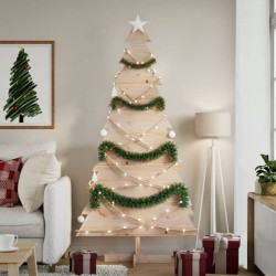 Árvore de natal decorativa 180 cm madeira de pinho maciça