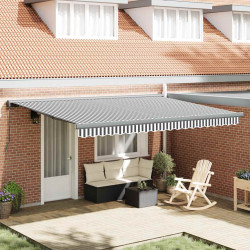Toldo retrátil 4,5x3 m tecido e alumínio antracite e branco