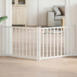 Portão p/ cães dobrável 2 painéis 160 cm abeto maciço branco